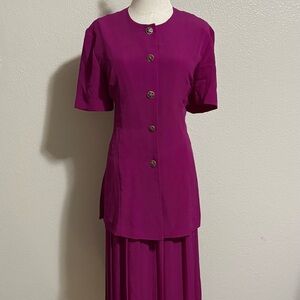 Vintage Leslie Fay Women’s Burgundy Long Dress Size 12 Elegant Formal
